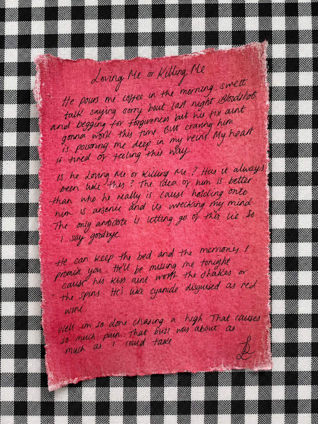 'Loving Me or Killing Me' Lyric Sheet
